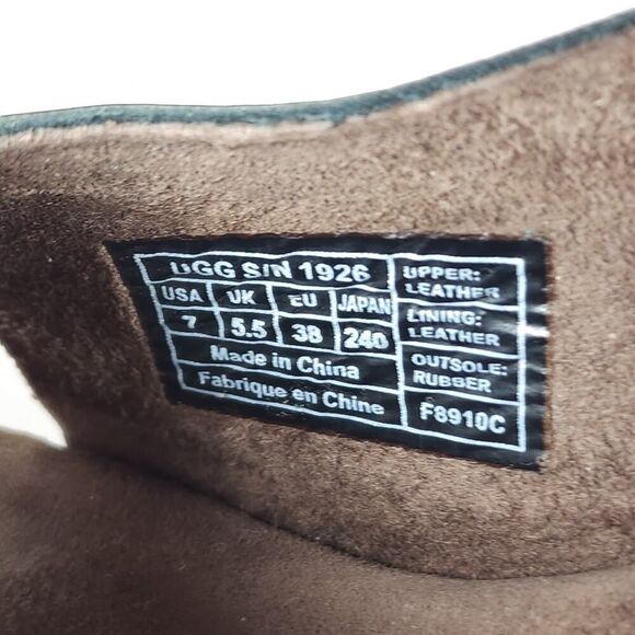 UGG Women's HAZEL Tortoise Shell US7 Patent Leather Cork Wedge Slingback Sandals - Picture 13 of 16